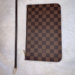 Damier Ebene wristlet from the Neverfull MM